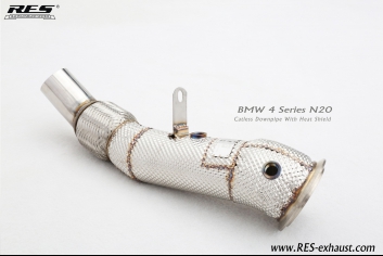 N20 All SS304 /Catless Downpipe With Heat Shield